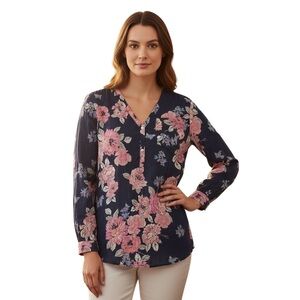 OLD NAVY XXL Navy Hit Pink Floral Cotton Lightweight Tunic R $39